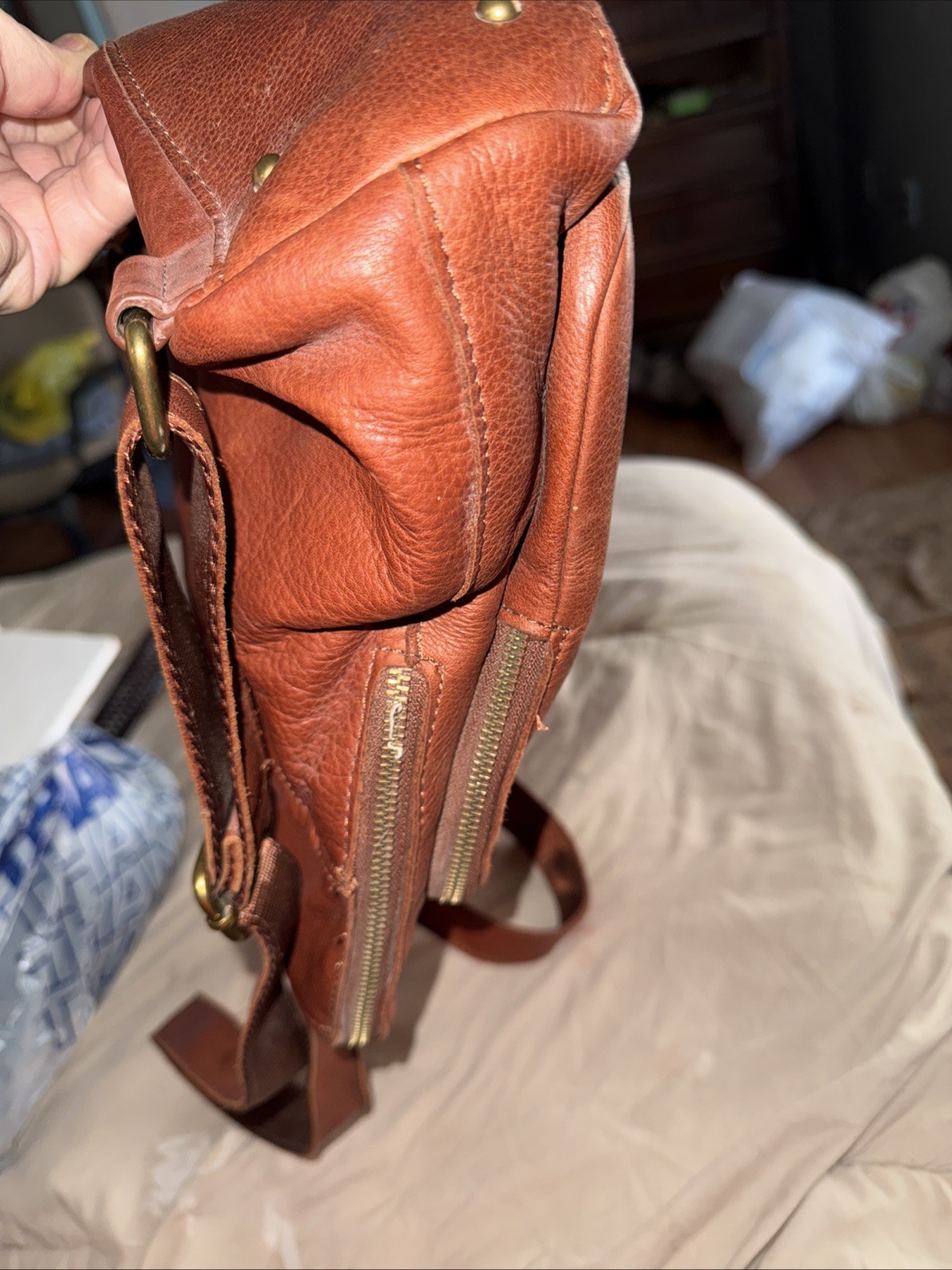 NWT American Leather Co Cleveland Brandy Brown Backpack