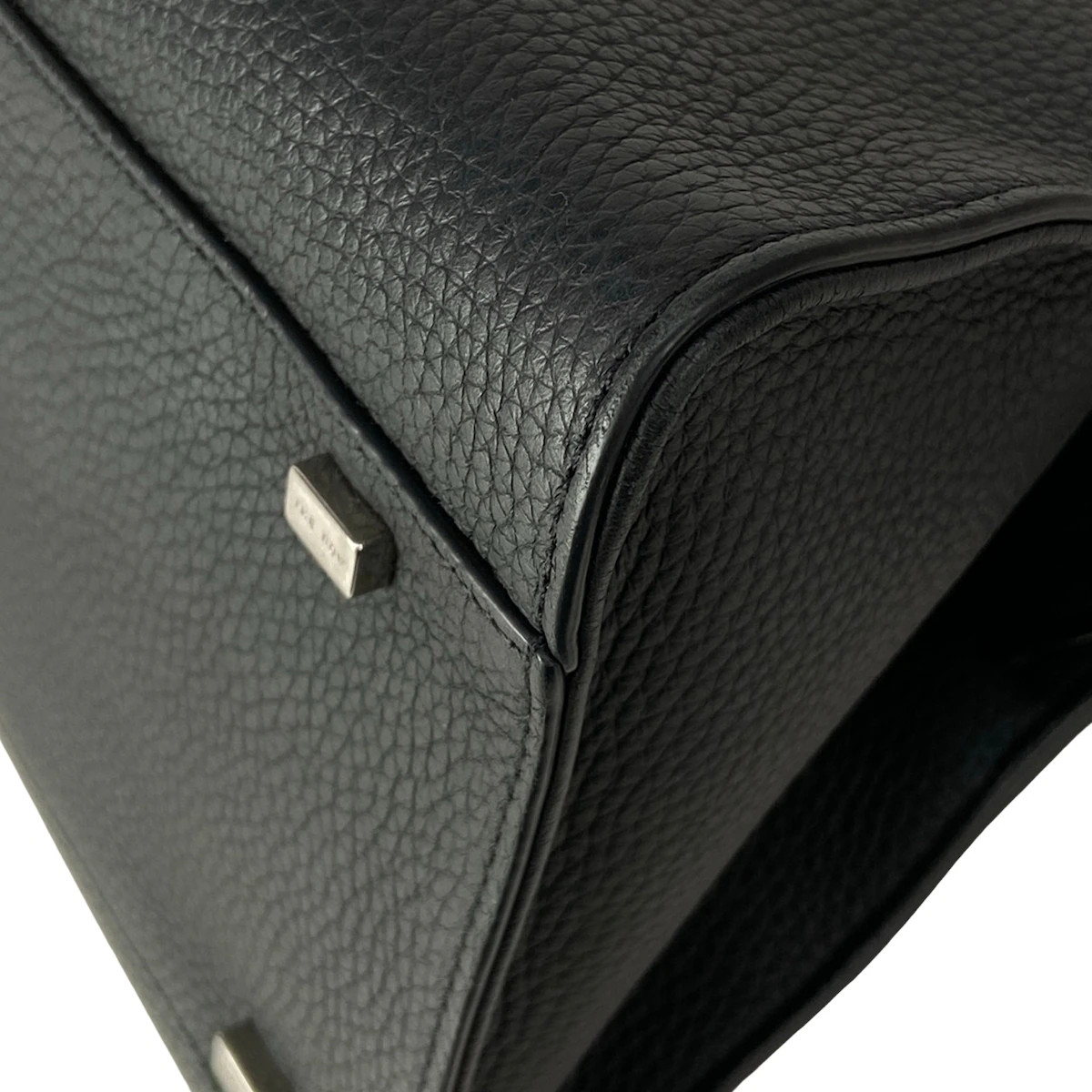 THE ROW Soft Margaux 10 Black Grain Calf Handbag