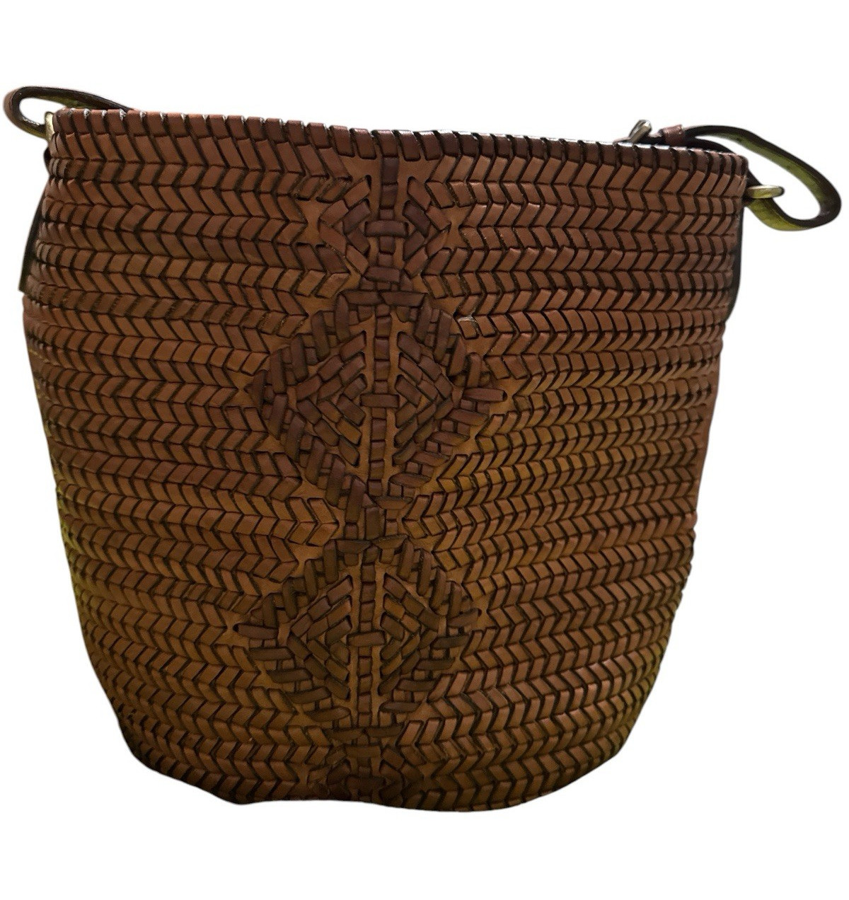 Anthropologie Handwoven in India leather bag Msrp $165