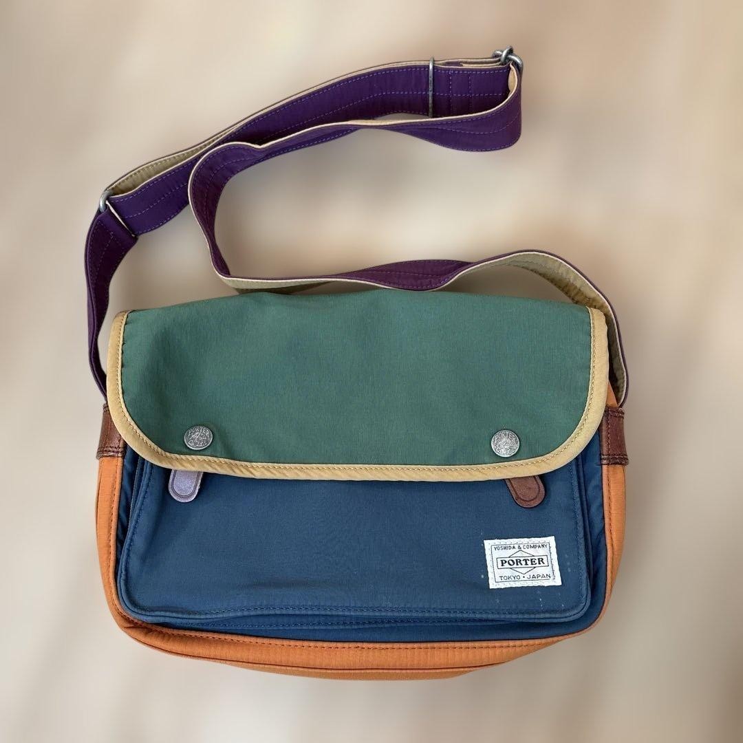 Yoshida Kaban Porter Multicolor Nylon Shoulder Bag Adjustable Strap Outdoor Fas