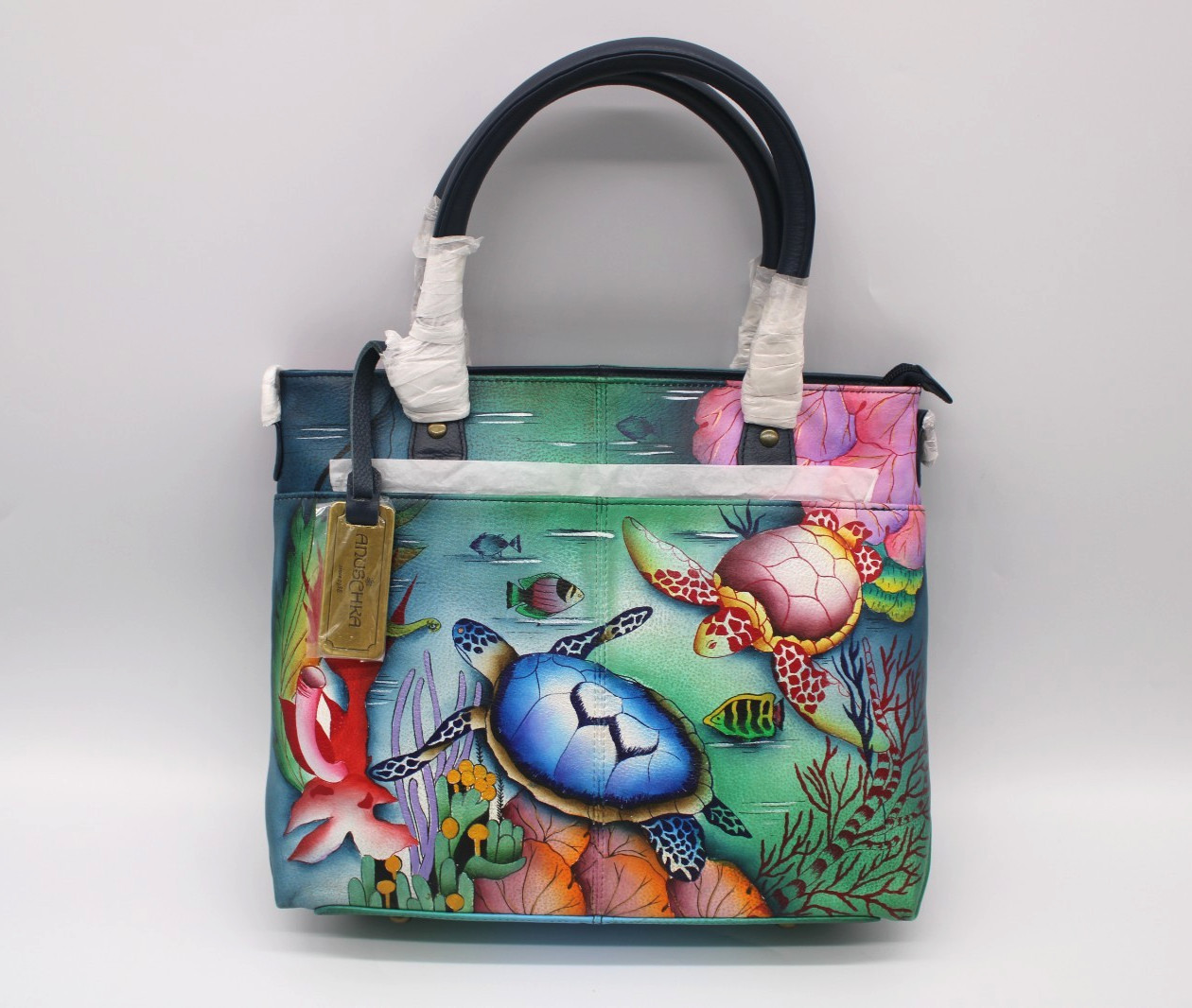 Anuschka Hand Painted Leather Tote Purse 600-OCT