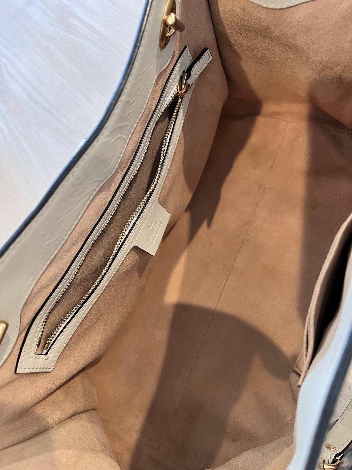Pre-Loved Padlock Chain Tote GG Coated Canvas with Leather Medium, Neutral