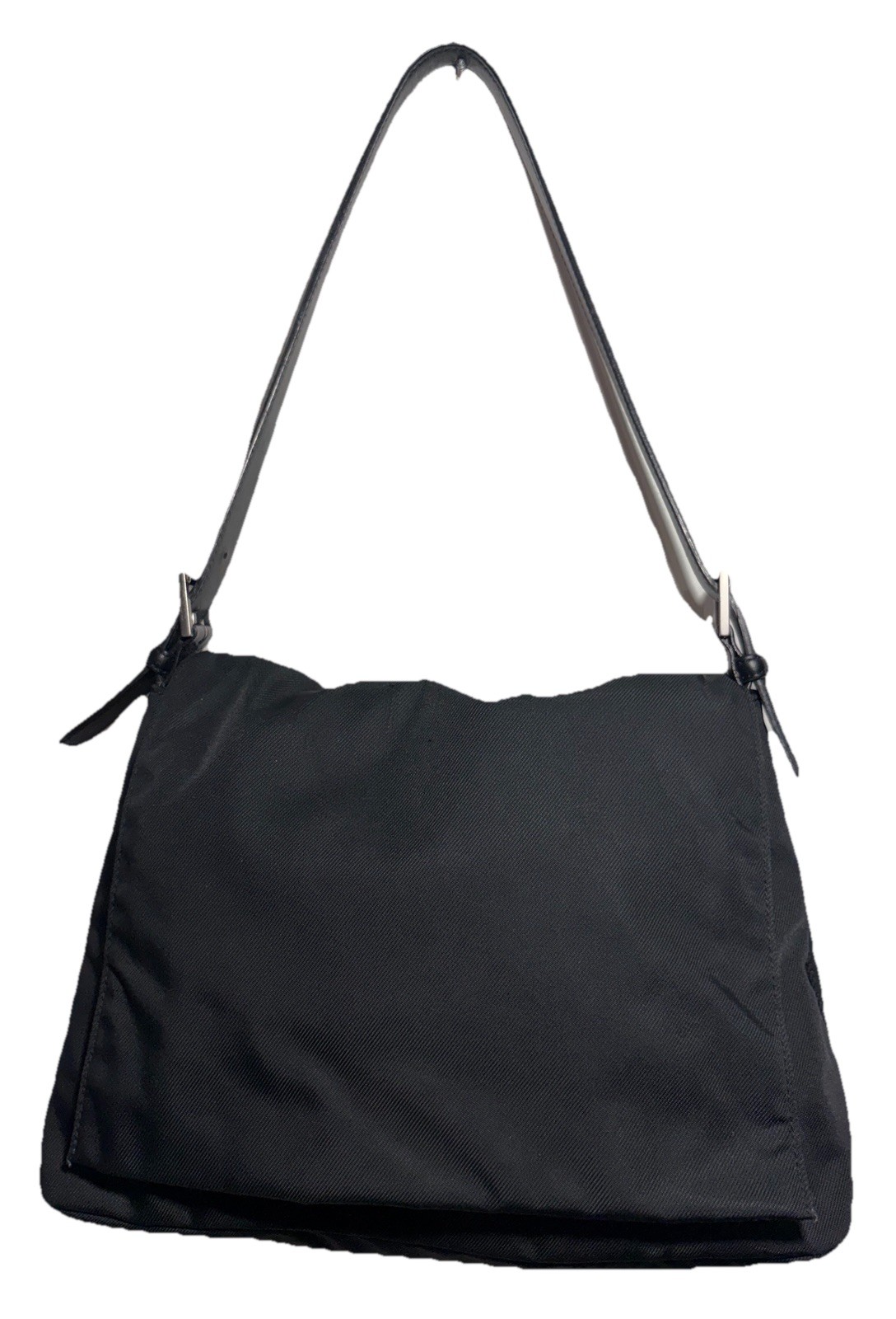 Coach #7424 Mercer Black Twill Nylon Leather Trim Shoulder Bag Handbag