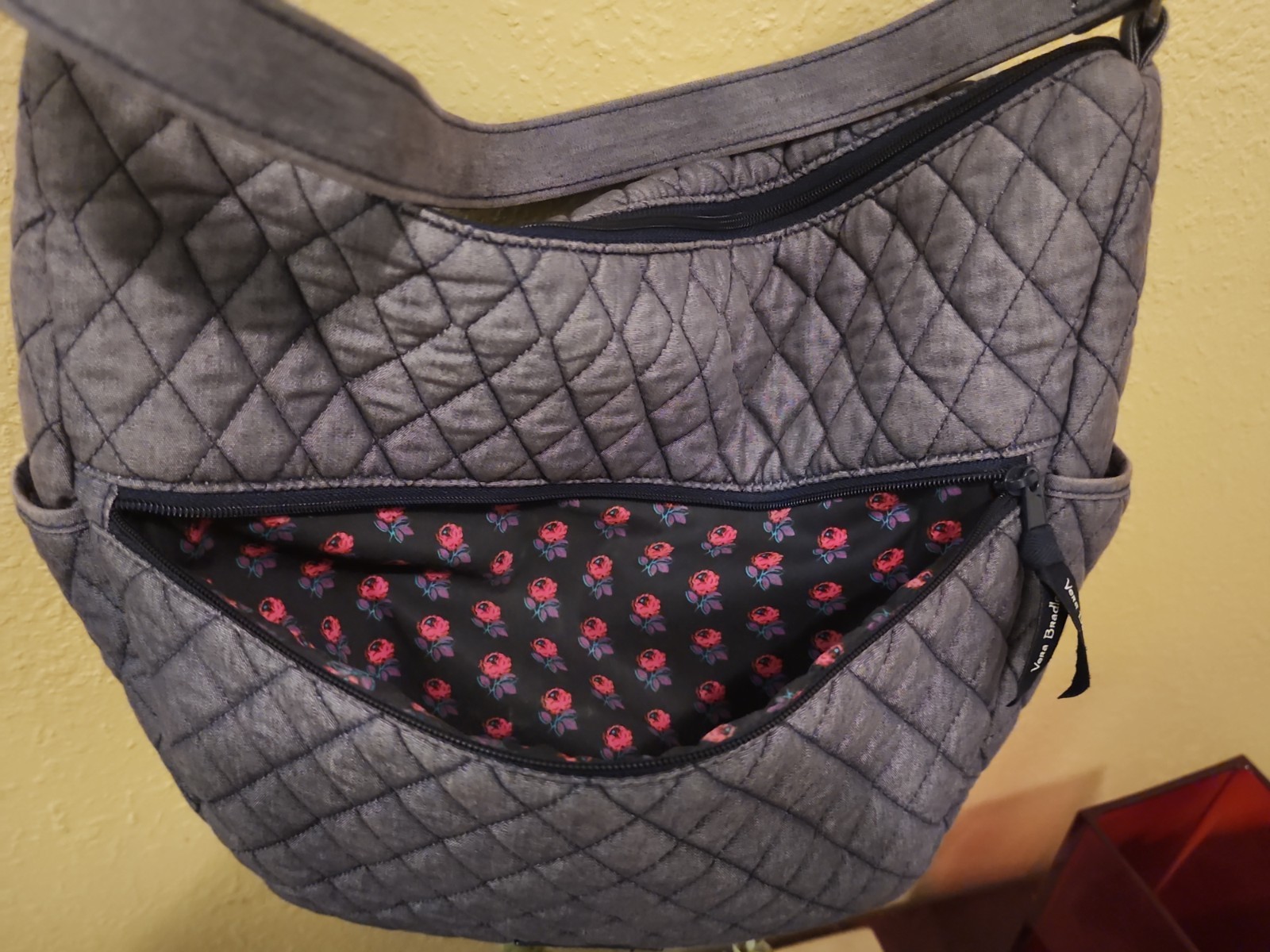 Vera Bradley “Carbon Gray” Go Ahead Convertible Crossbody Bag-Mint Condition