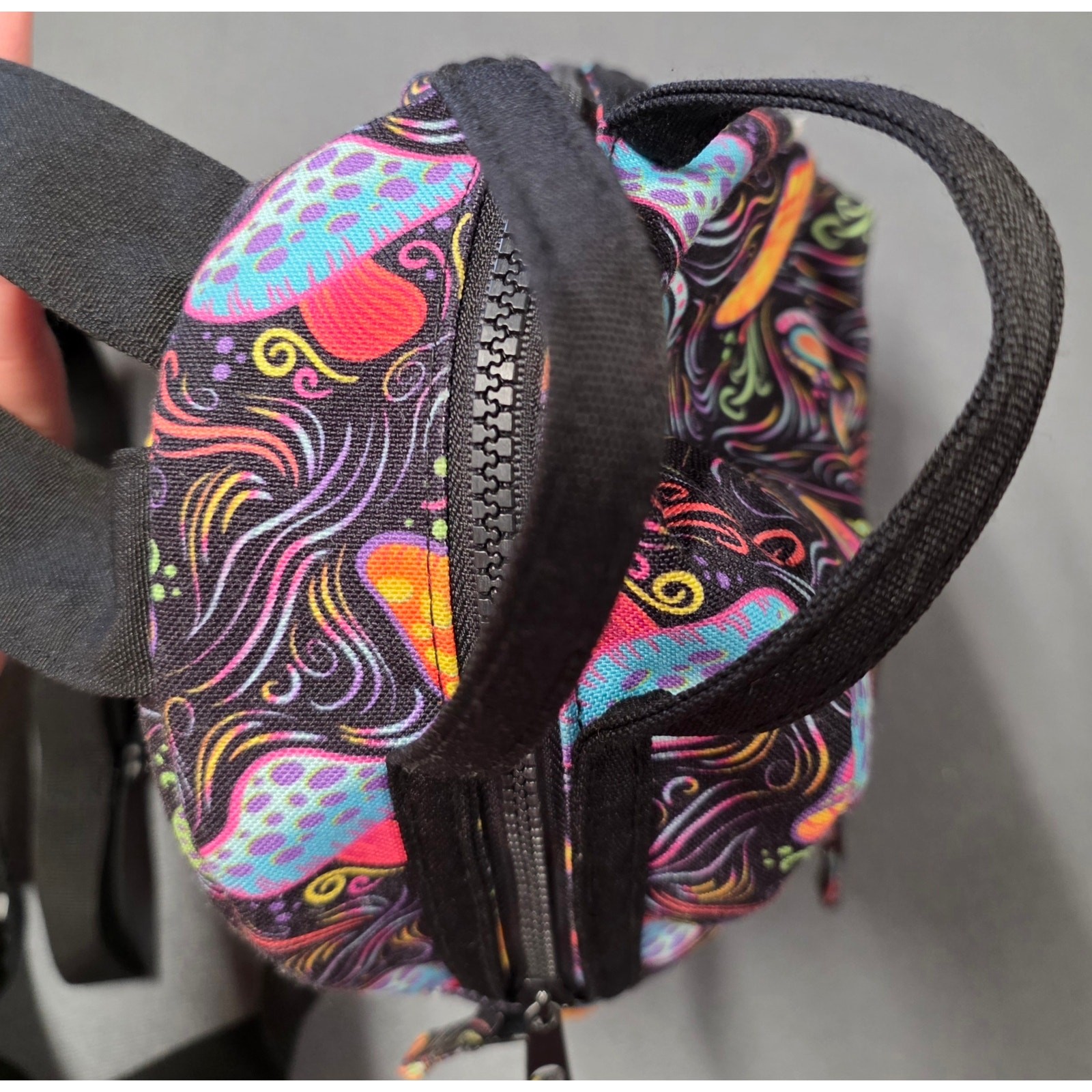 Spencer’s Mushroom Mini Backpack Vibrant Psychedelic Festival Compact Whimsygoth