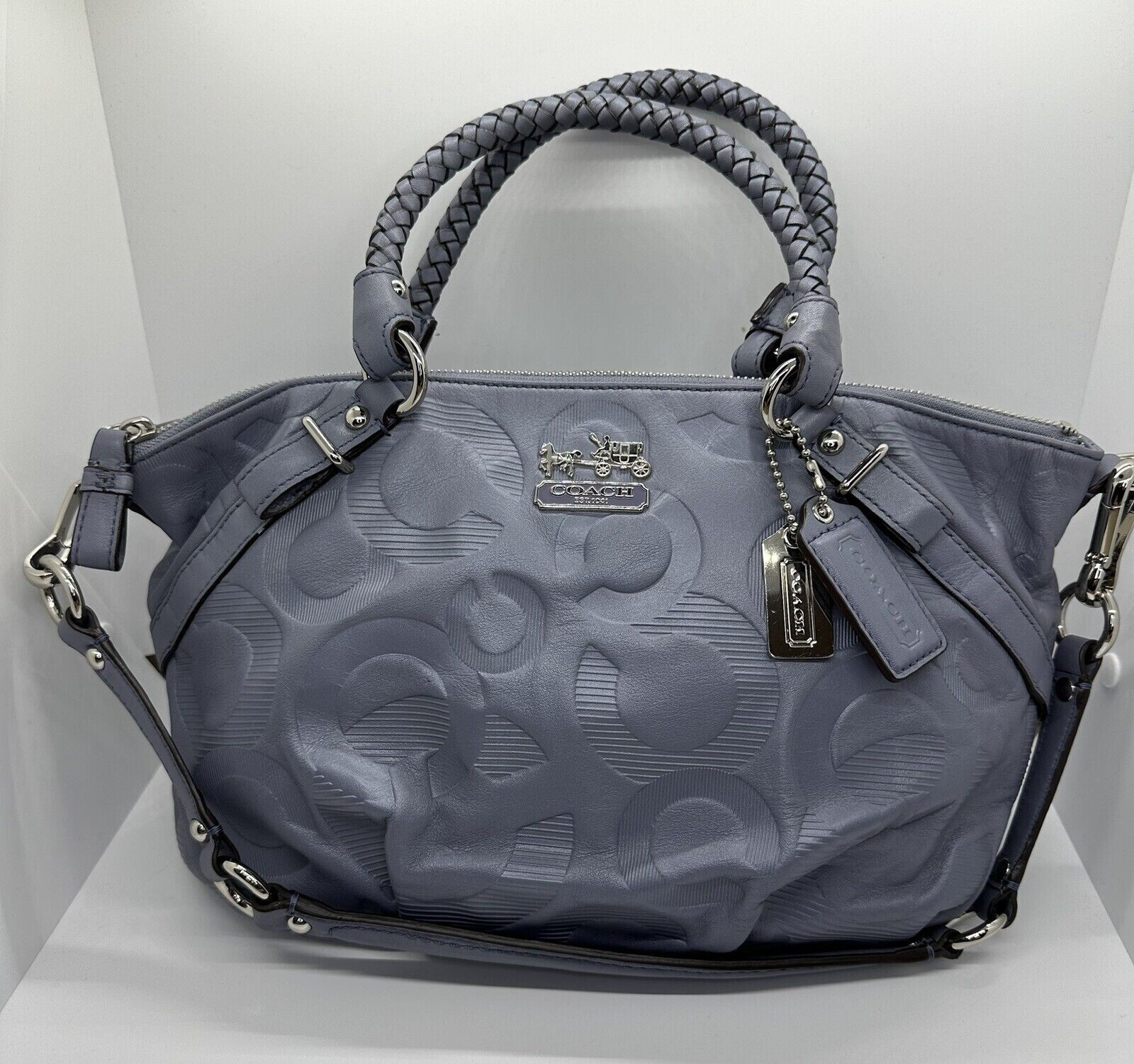 NWT Coach 15922 Wisteria Embossed Signature Madison Sophia Satchel RARE $398