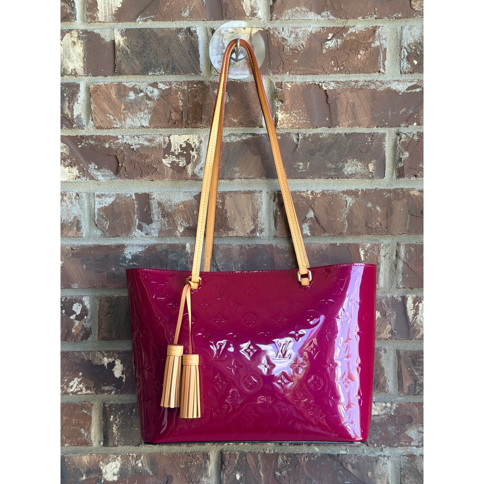 Louis Vuitton Long Beach Tote Monogram Vernis PM Burgundy 63463