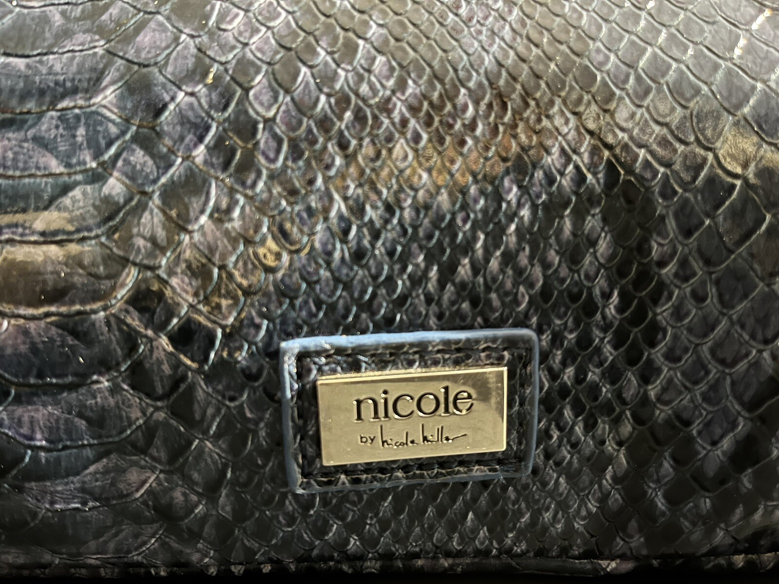 Nicole by Nicole Miller Blue Snakeskin Purse*FREE SHIPPING* GREAT CONDITION