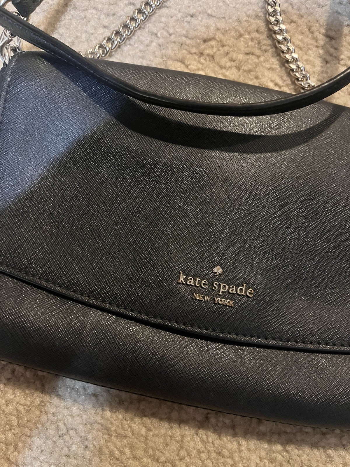 Kate Spade New York Laurel Way Greer Crossbody Shoulder Bag – Black Chain Purse