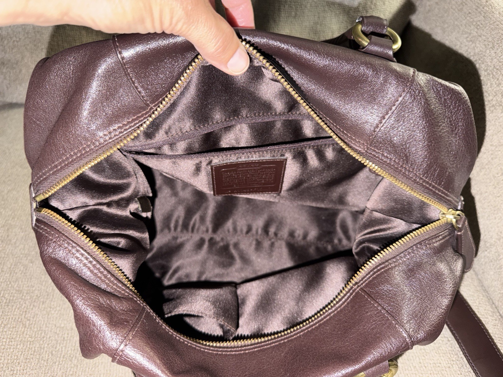 Coach Brown Madison Sabrina Satchel Top Handle Detachable Strap Zip Gold