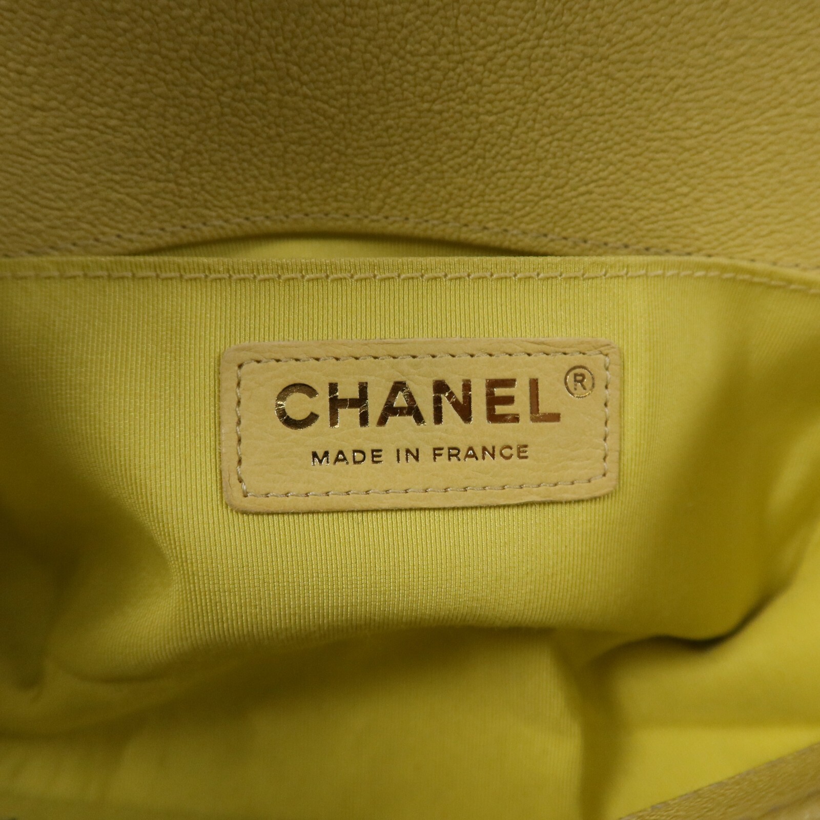 CHANEL CC GHW Boy 20 Chain Shoulder bag A67085 Calfskin Leather Yellow