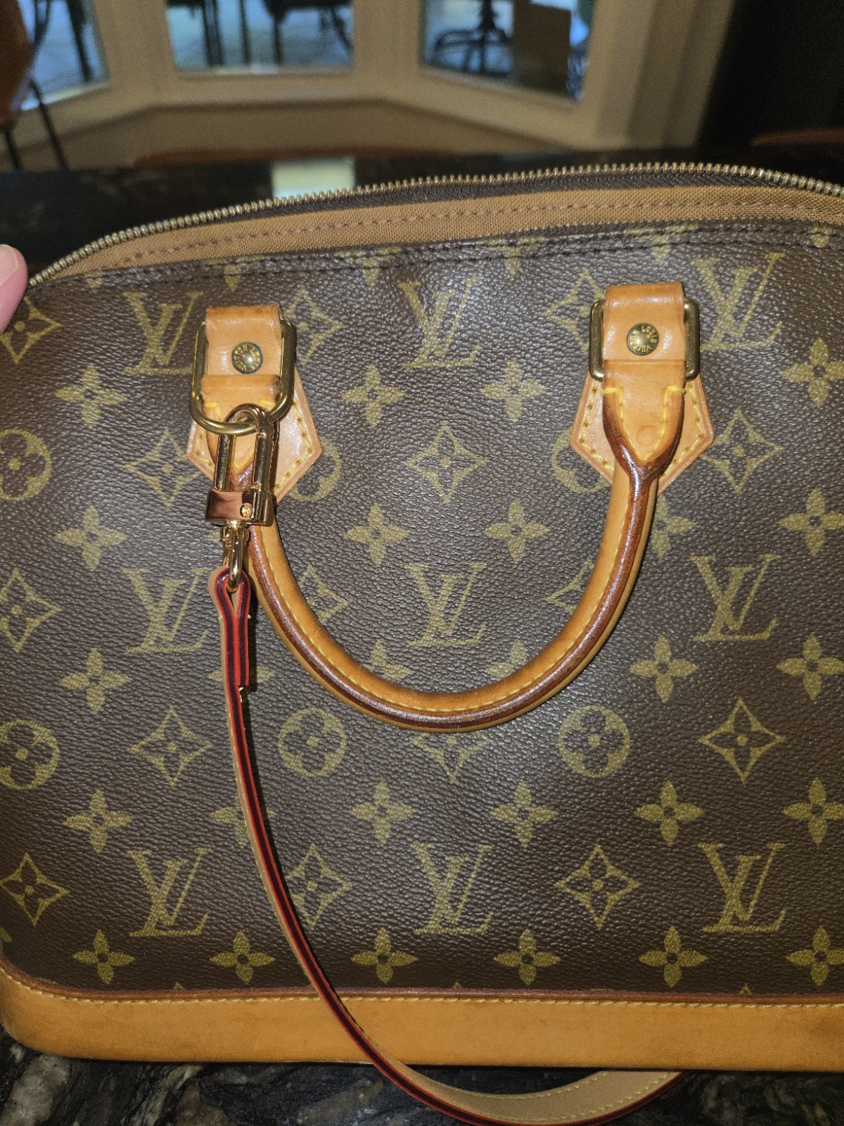 Louis Vuitton Monogram Alma PM Satchel Zip Lock Gold Hardware Brown