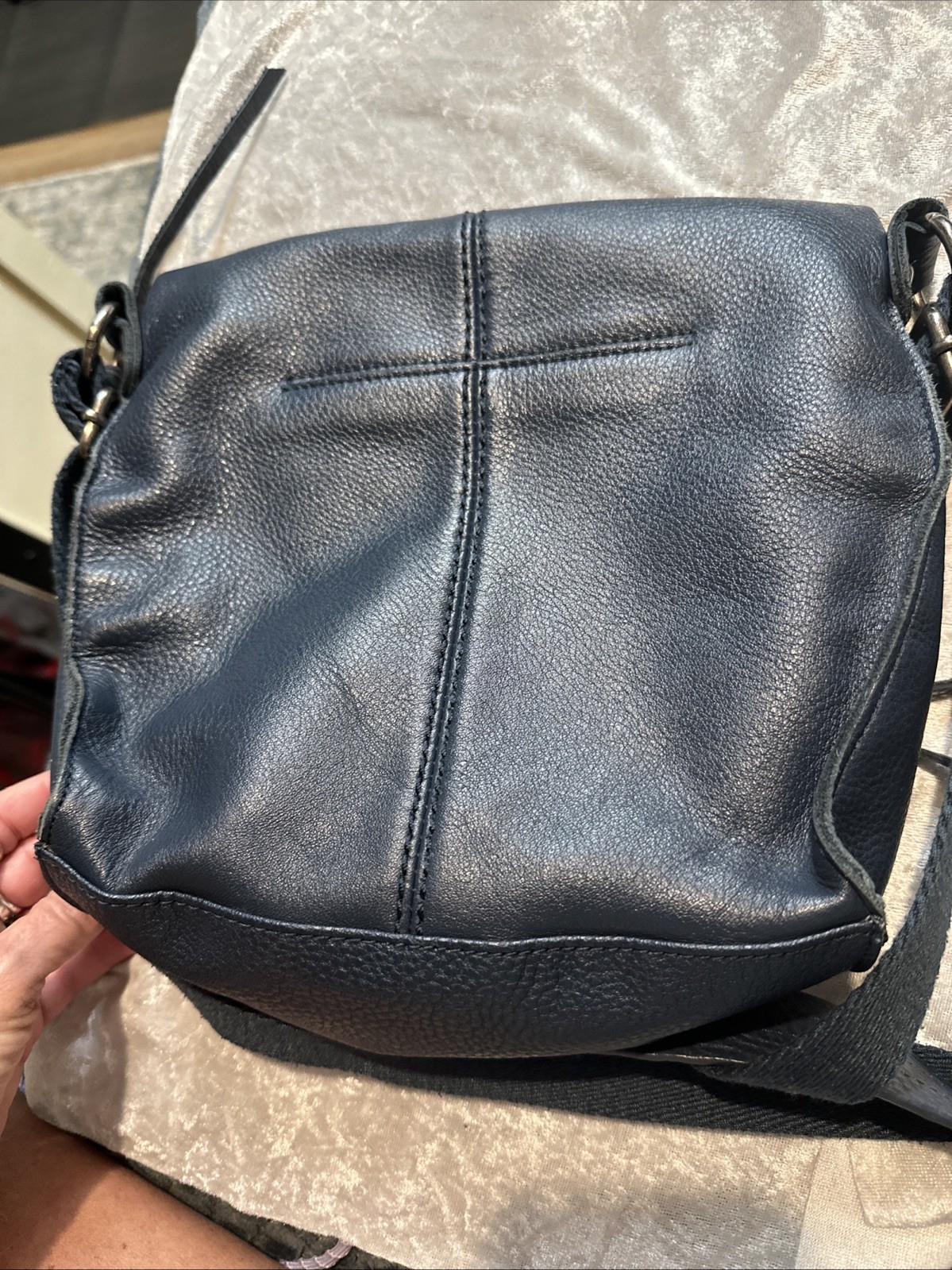 The Sak Silverlake Crossbody Bag iLeather, Navy Blue Beautiful Sales 188.00 New