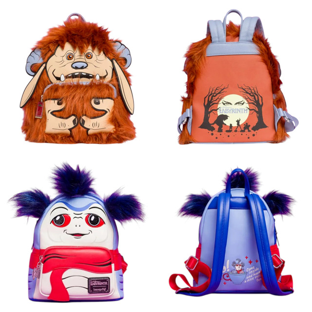 Loungefly Labyrinth Worm and Ludo Cosplay Mini Backpacks and Wallet Bundle