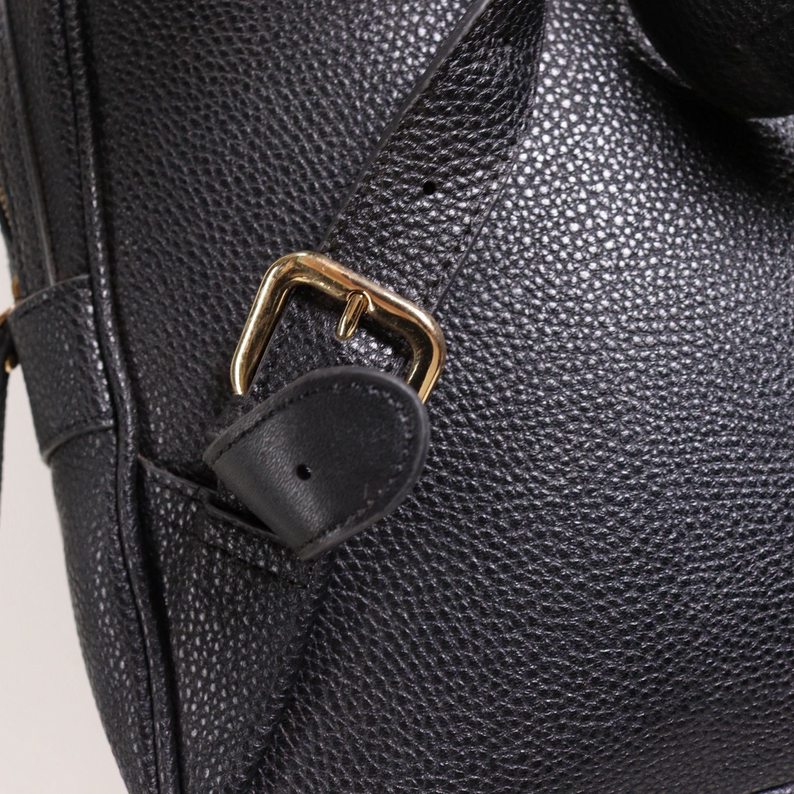 Renwick Leather Backpack Handbag Women Black Pebbled Padded Pockets Shoulder Bag