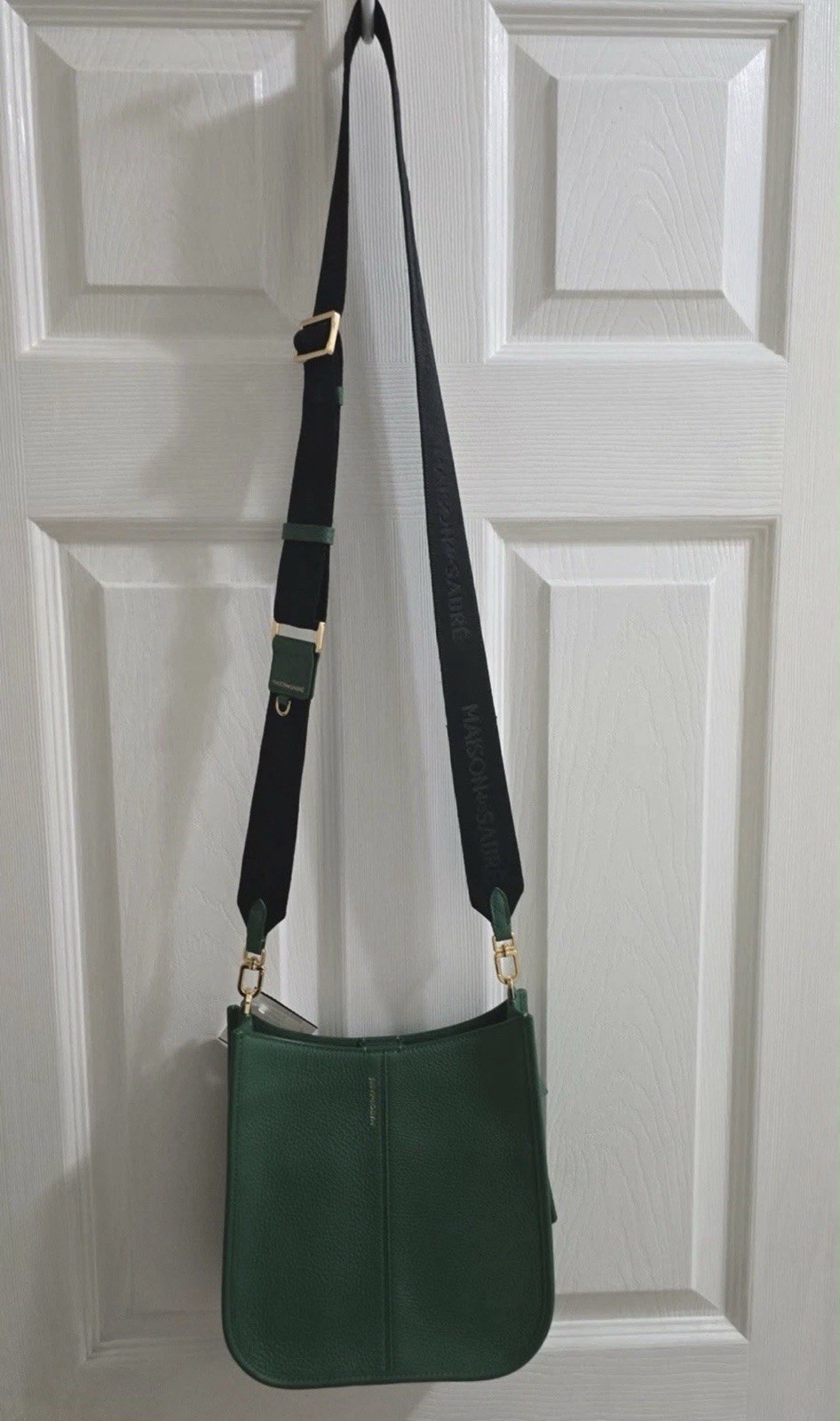 Maison de Sabre Green Leather Sling Bag New Green