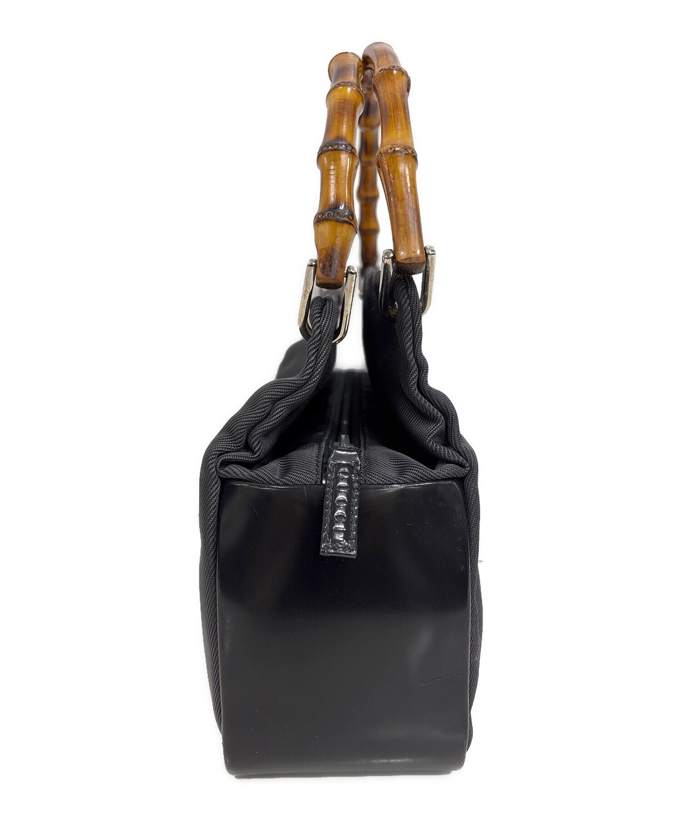 GUCCI Handbag Bamboo Black 000 1014 Authentic From Japan