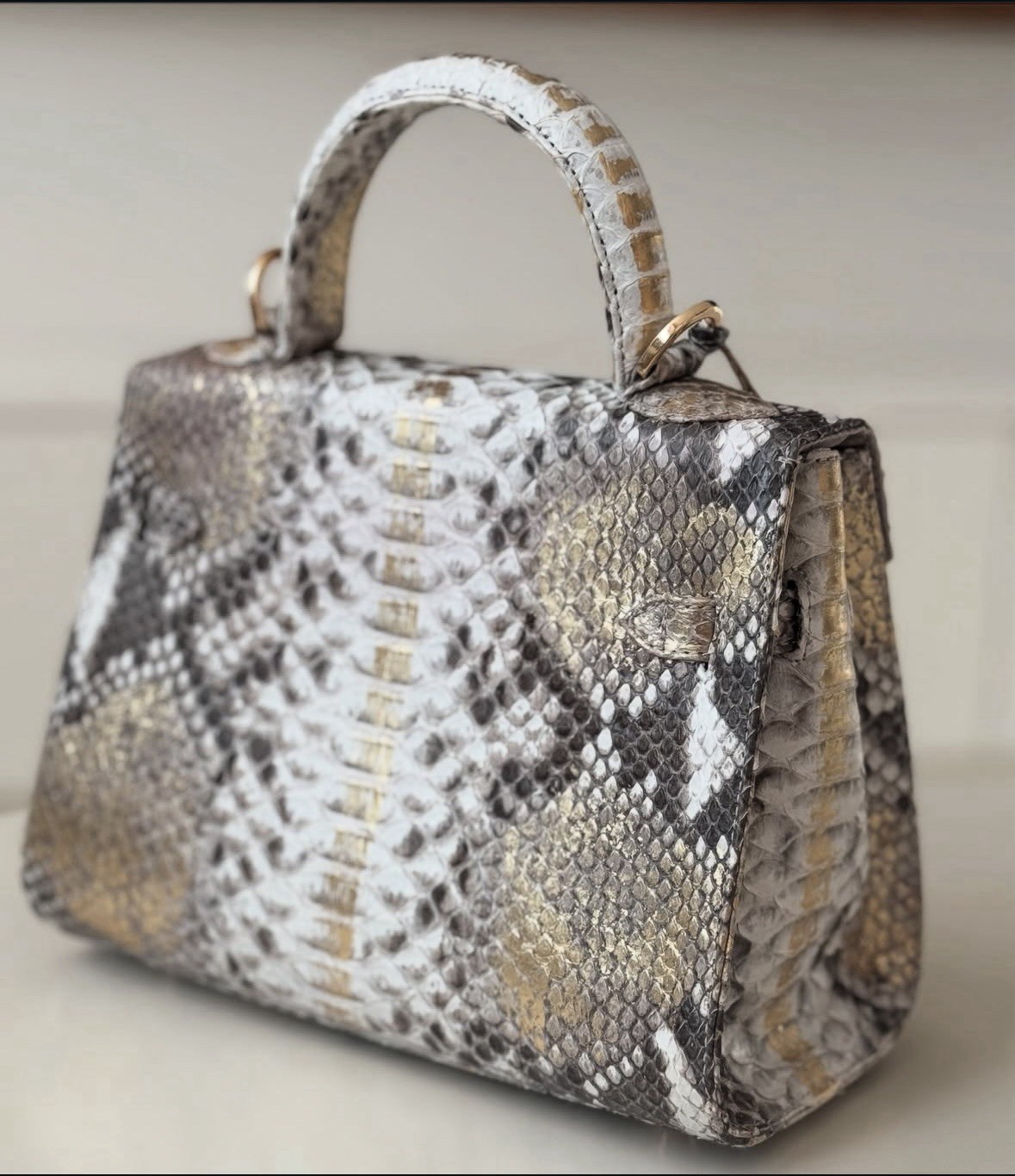 Python genuine leather bag