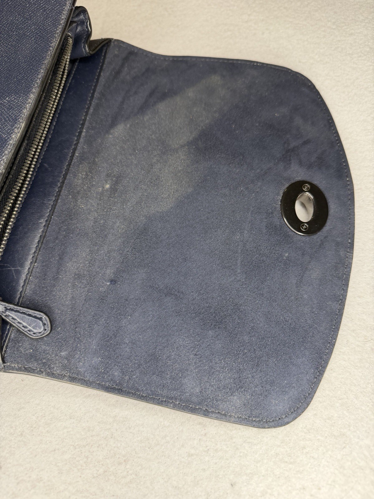 Coach Tilly Top Butterfly Appliqué Satchel Leather 2307 Turnlock Midnight Blue