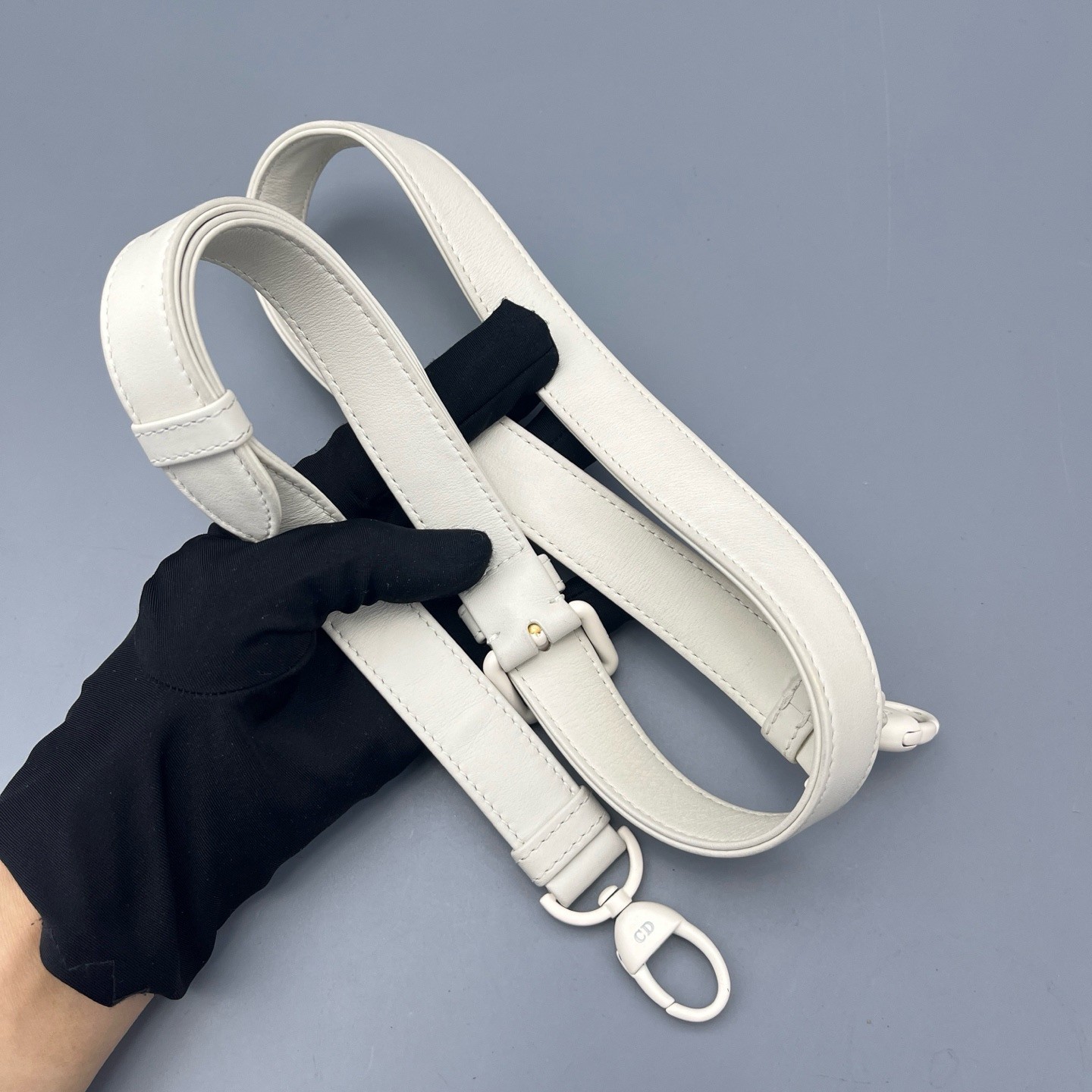 Dior Lady Dior Medium Cream White Lambskin Cannage Top Handle Crossbody Bag