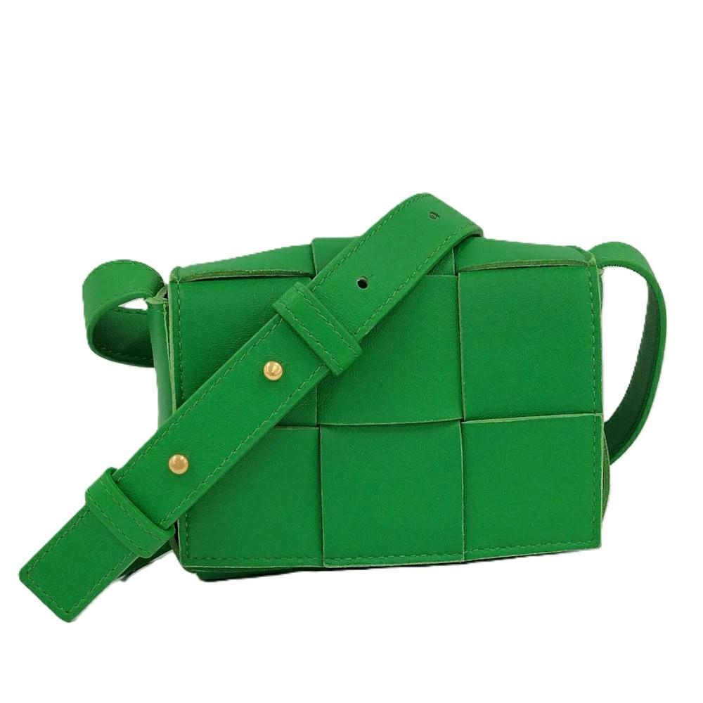 Bottega Veneta Shoulder Bag Candy Cassette Leather Green 4.7in W18.9in H4.3in D
