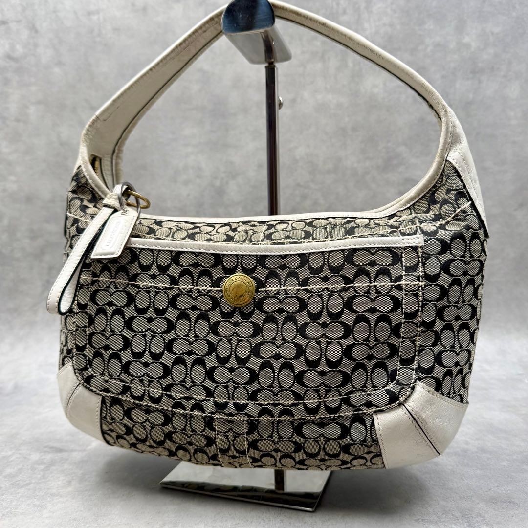 COACH Ergo 10772 Handbag Hobo Signature White Vintage Authentic From Japan
