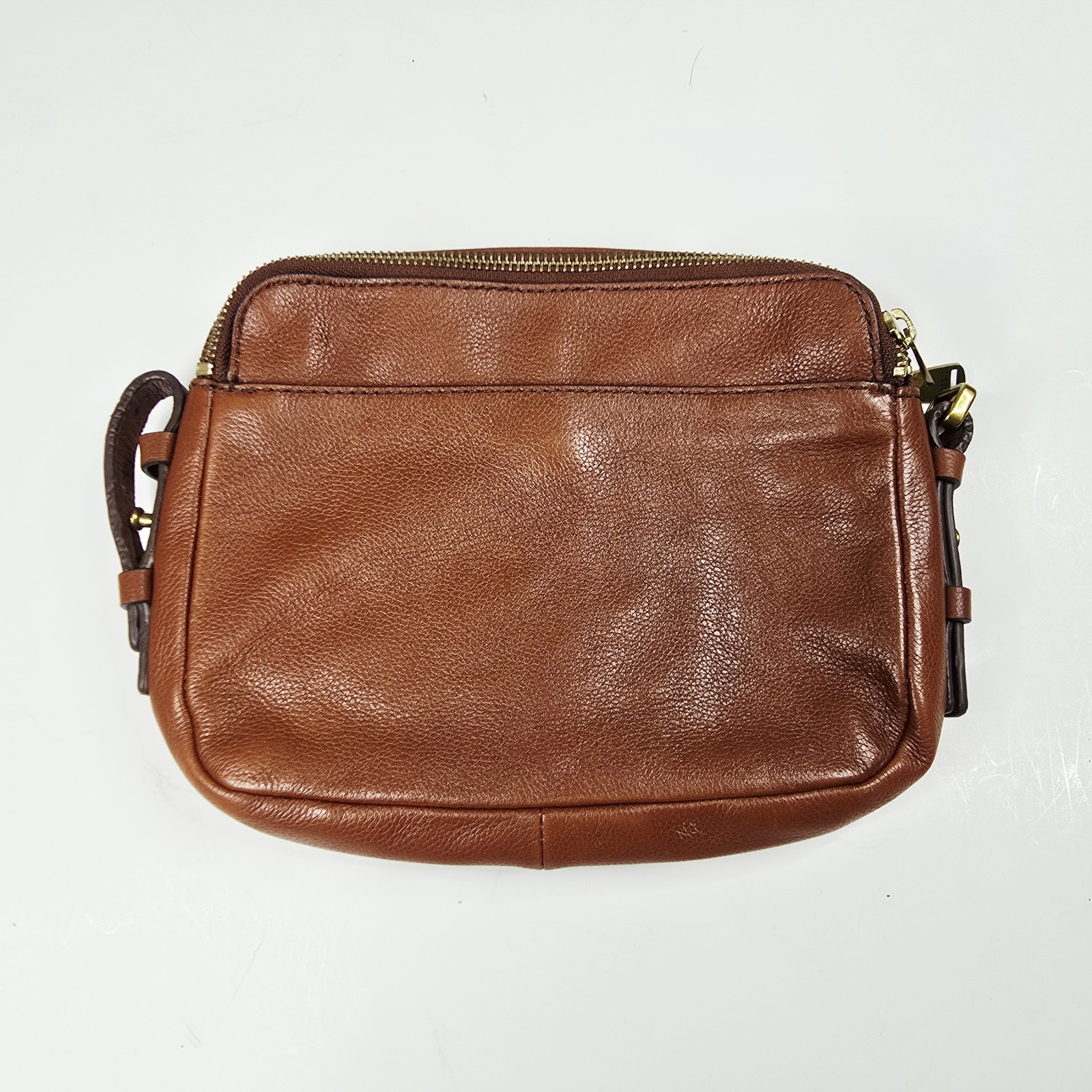 Fossil Piper Toaster Crossbody Bag in brown pebbled leather.