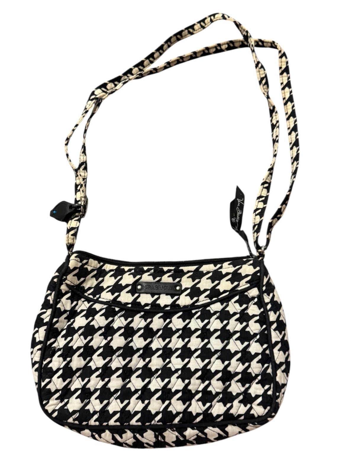 Vera Bradley Black White Houndstooth Quilted Crossbody Bag Purse