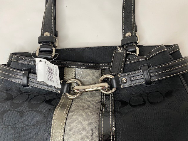Coach Hamptons Signature Stripe Nancy Tote F13993 W/Dustbag