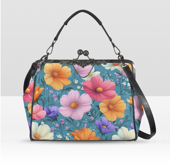 Flowers Pink Purple Yellow Spring Summer Art Shoulder Cross Body Bag Satchel NEW