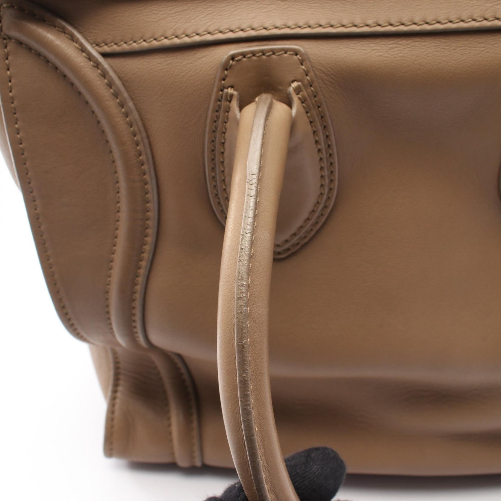 CELINE Luggage mini shopper Handbag 165213 leather Brown Used Women