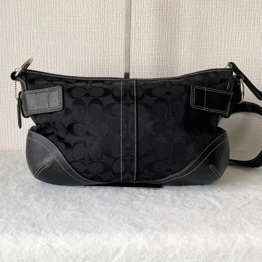 COACH Soho Signature Black One Shoulder Bag 30 cm 11.8 in 400 g 0.88 lb