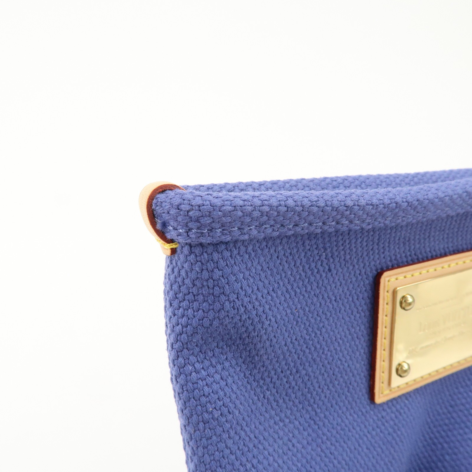 Louis Vuitton Antigua Canvas Nume Leather Pochette Plate PM M40067 Auth Used