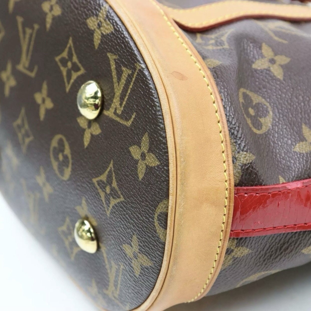 Authentic Louis Vuitton Hand Bag Monogram Rubis Neo Bucket M95613