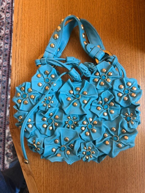 Isabella Fiore Handbag, Turquoise, Beaded, Never Used