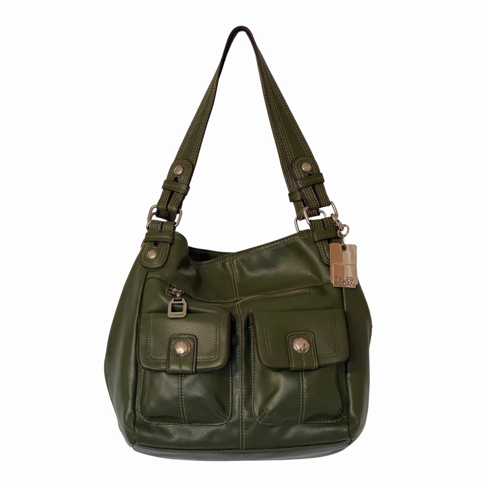 VTG Tyler Rodan Y2K Olive Green Shoulder Bag Multi Pocket Cargo Grunge Purse