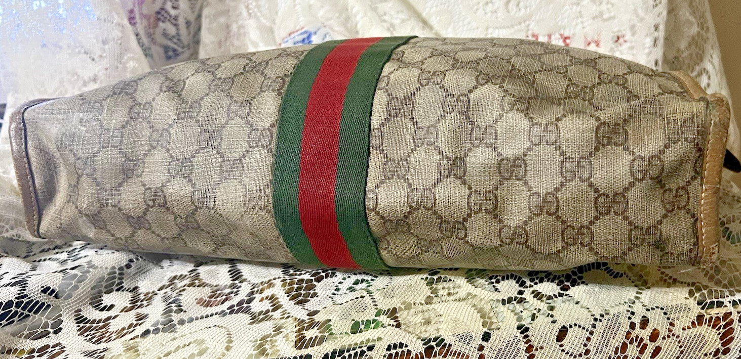 Large Vintage Gucci GG Gucci Accessory Collection Monogram Boston Bag Satchel
