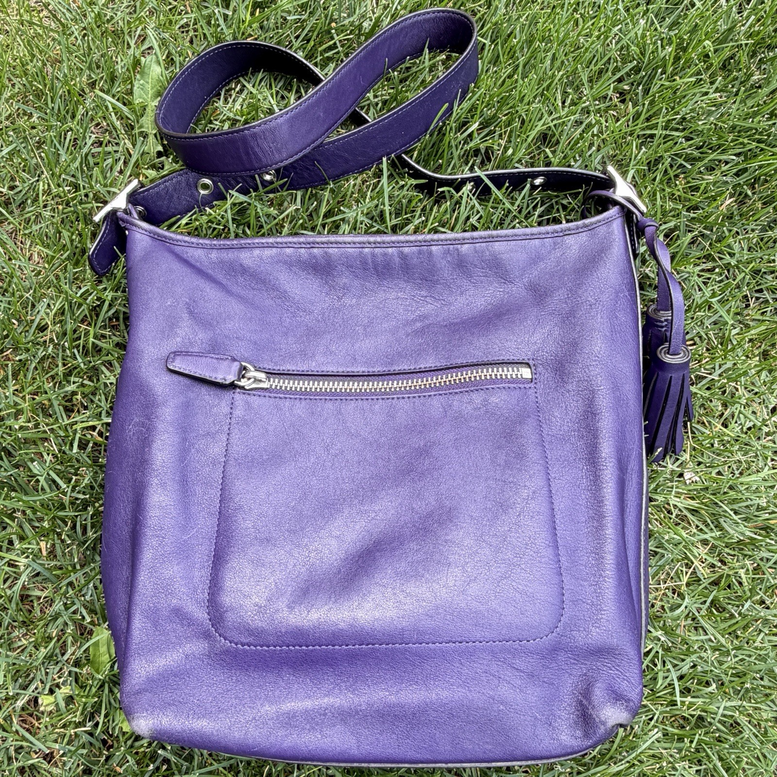 RARE Coach Legacy Marine Leather Duffle Hobo 19889 Vintage Shoulder Bag Purple
