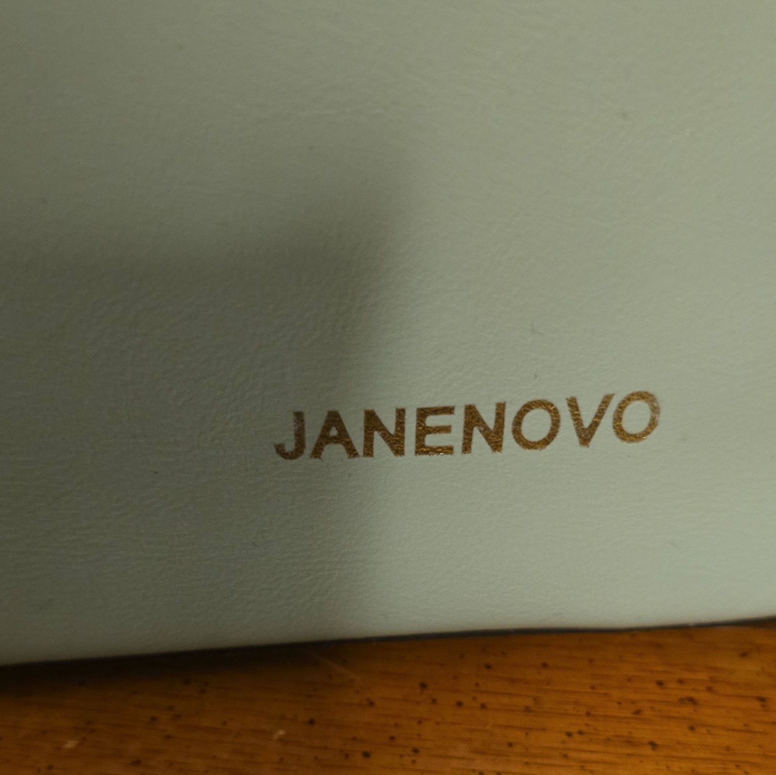 JANENOVO Green/White Colorblock Satchel Top Handle Zip Gold Hardware Pockets