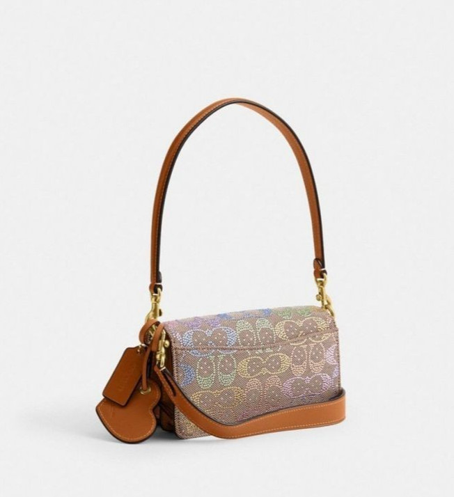 COACH Tabby Small Crystal Signature Jacquard Shoulder Bag NWT 20 Rainbow CCX17