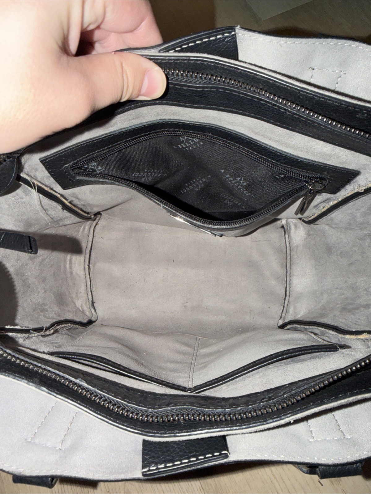 A Bellucci Black Pebble Leather Bag