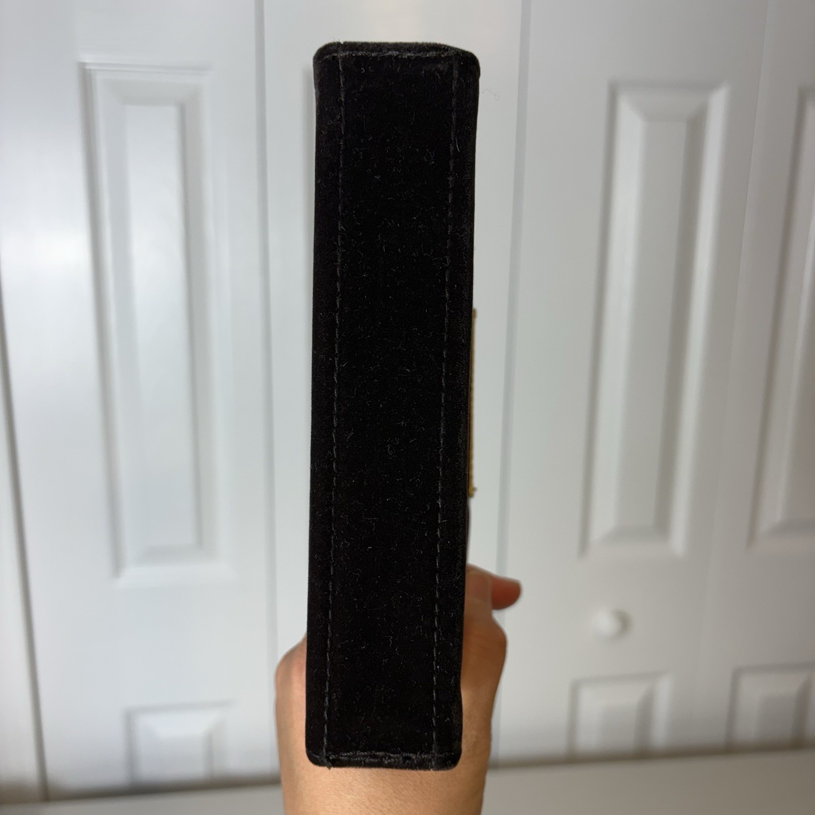 Yves Saint Laurent YSL Vintage Velvet Clutch Perfume Bag Brown With Mirror
