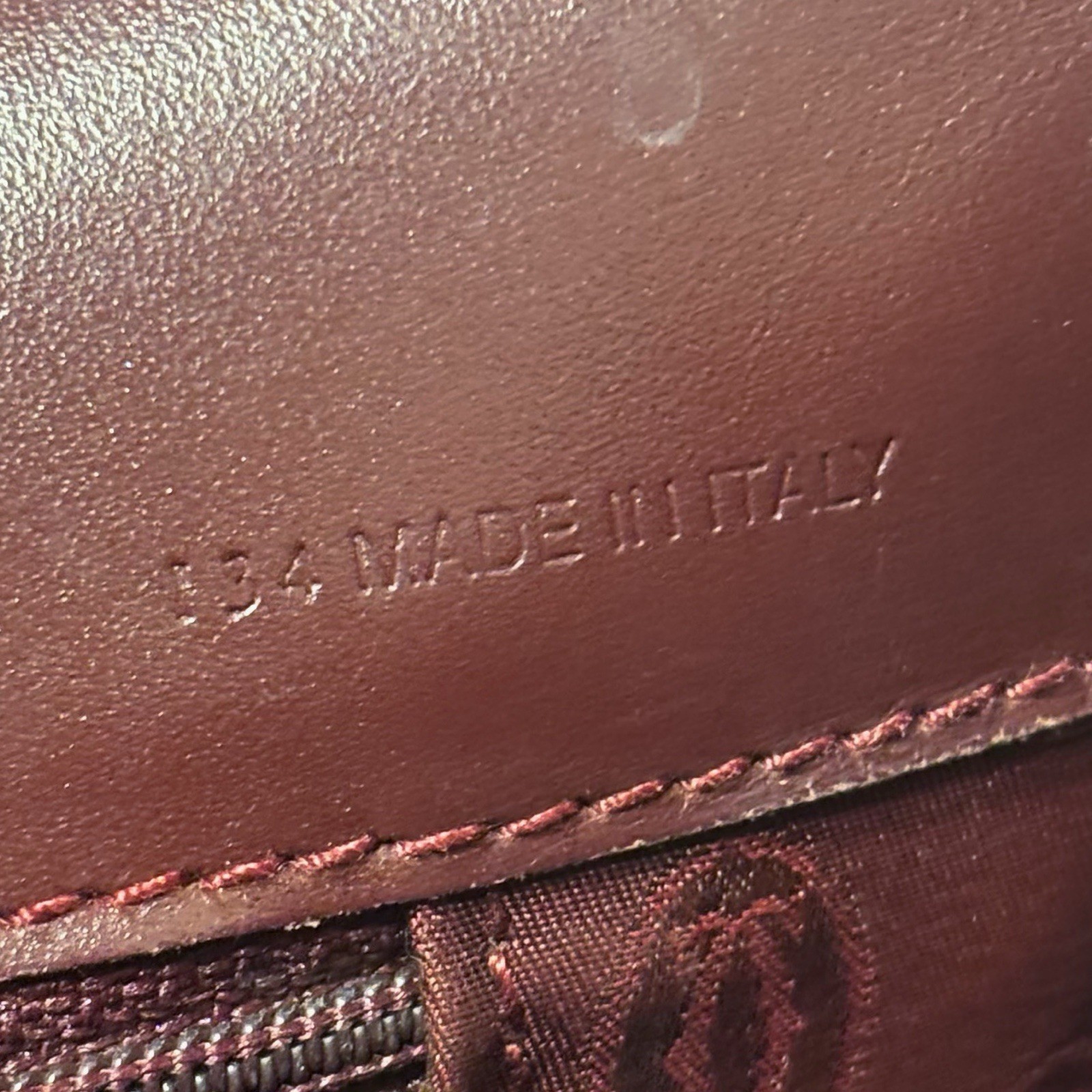 Cartier Hand Bag Must Line Bordeaux Leather Red Authentic