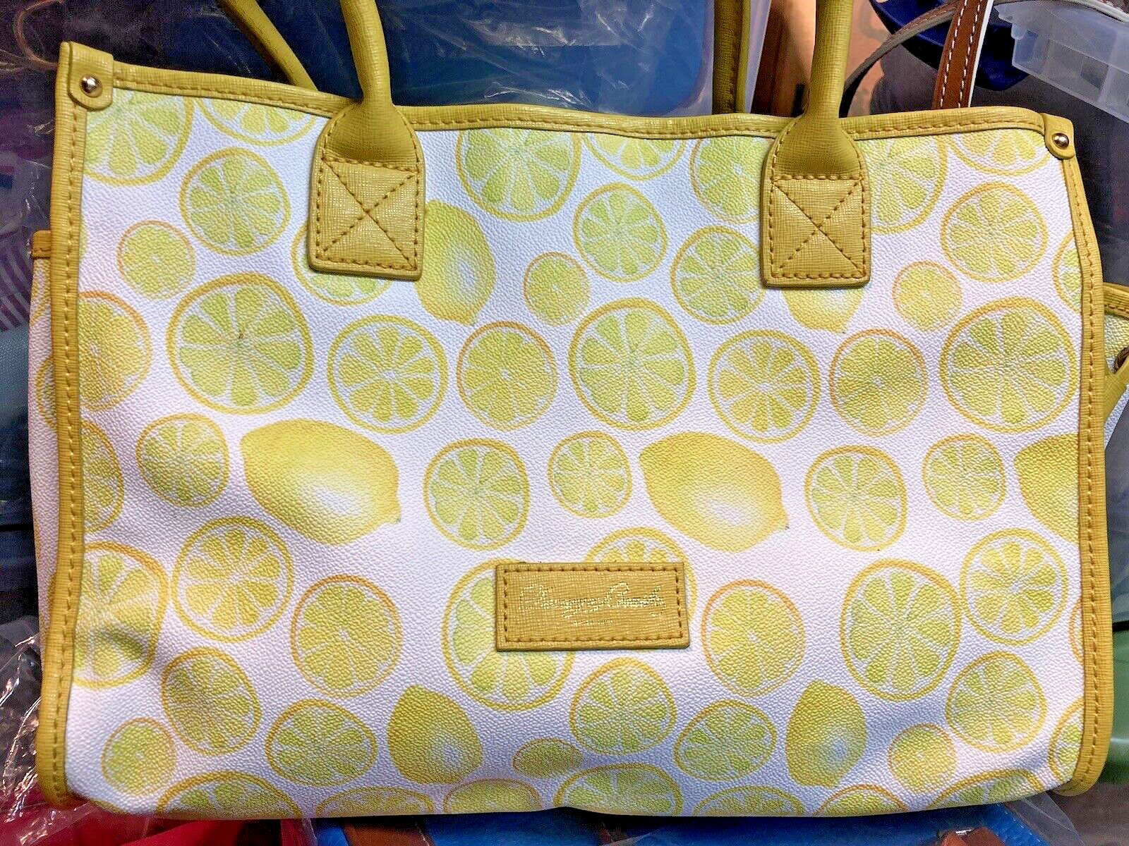 Dooney Bourke Bundle Set Limone Lemon Yellow Bags Tote Crossbody Pouch Wristlet