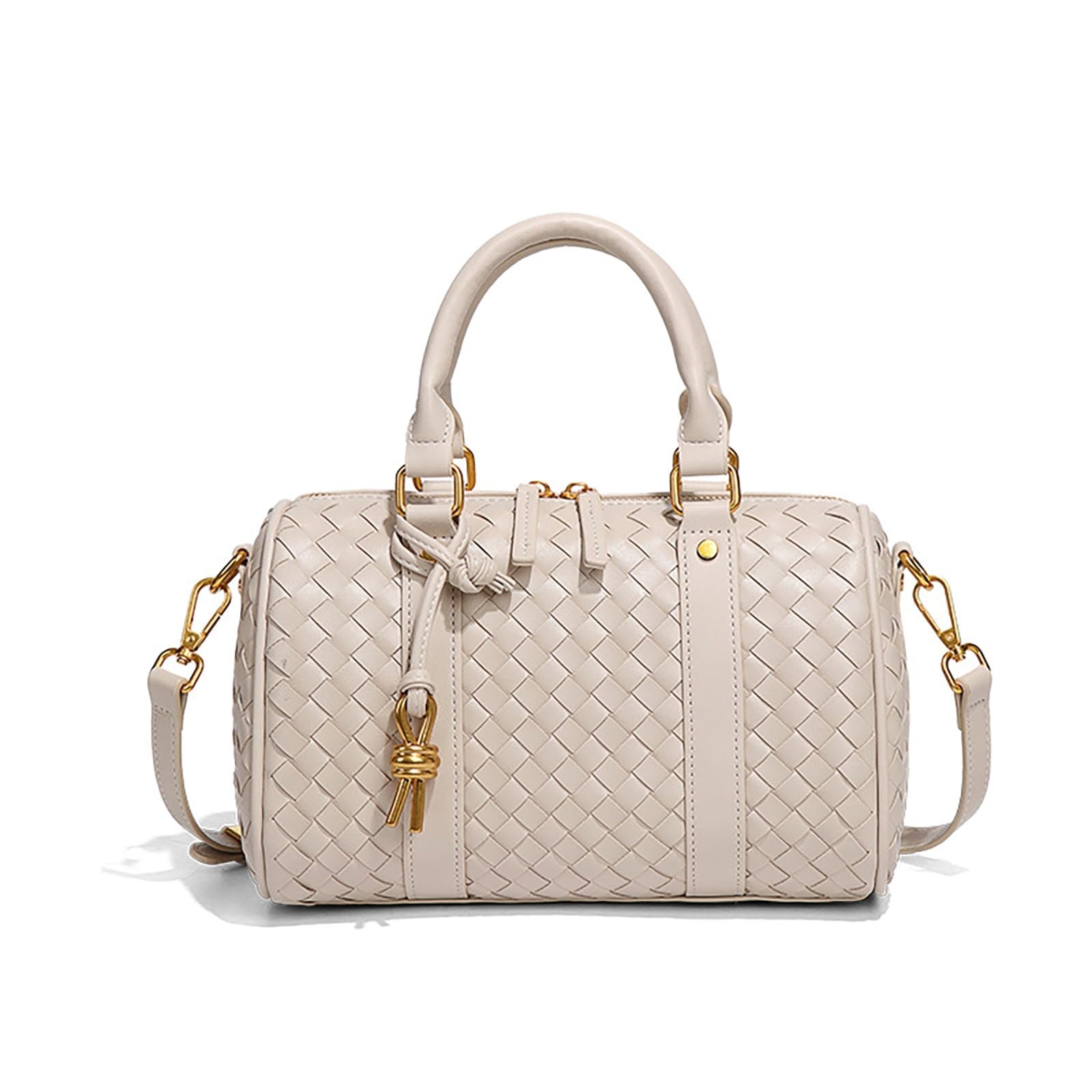 Stylish Woven Top Handle Leather Tote Bag – Versatile Satchel Shoulder Bag