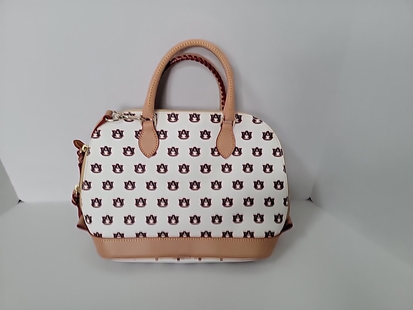 Dooney & Bourke Auburn University White Zip Zip Satchel Handbag