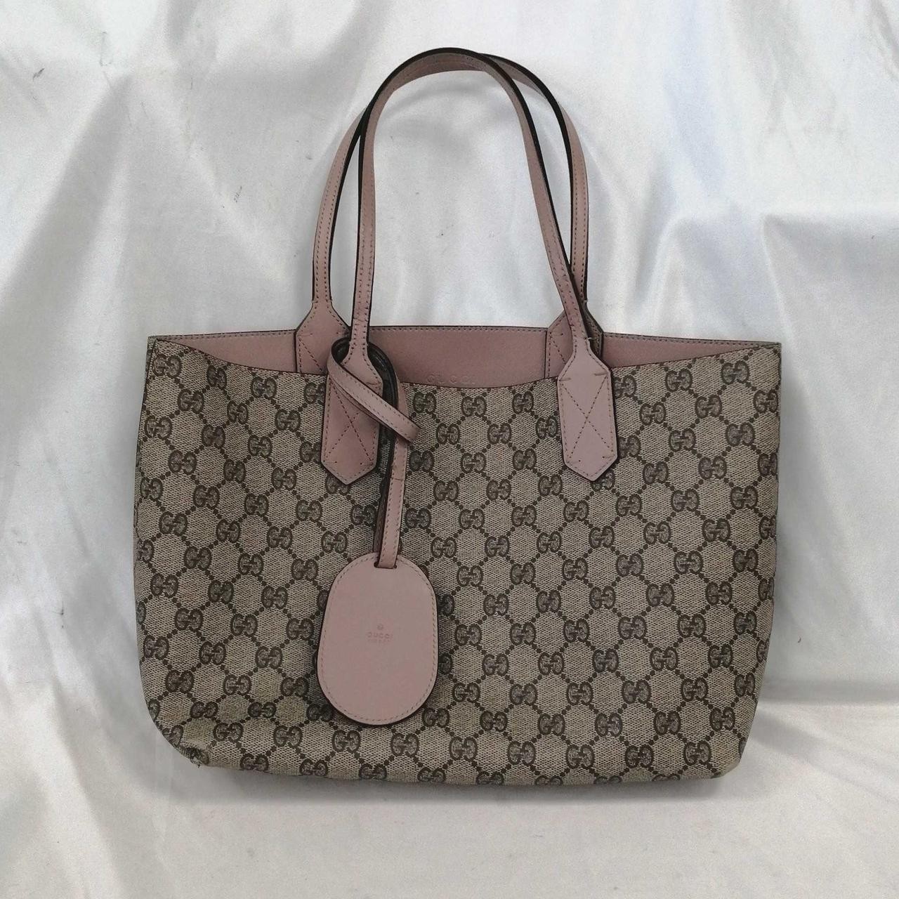 GUCCI Pink Beige GG Stream Tote Bag 12.9 inches