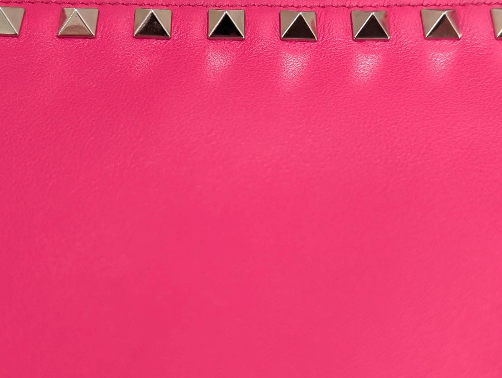 VALENTINO GARAVANI Clutch Bag Rock Stud Leather Purse Pink　*Rank A*