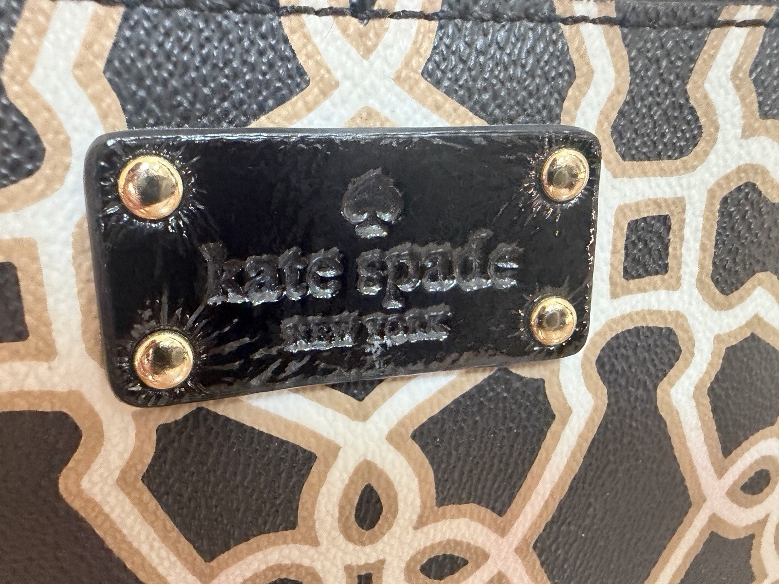Kate Spade New York Chrissy Moroccan Market Black White Geometric Crossbody Bag
