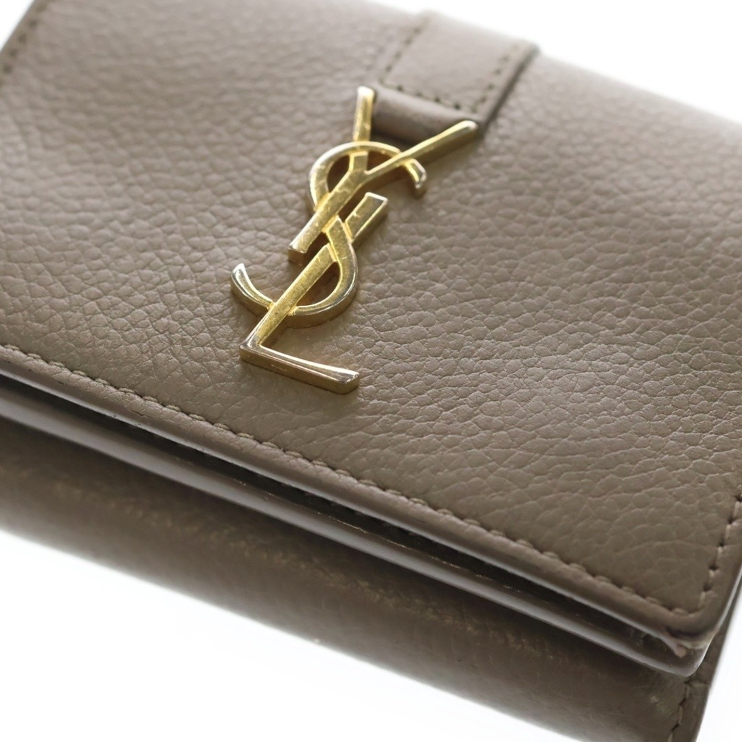 Authentic Saint Laurent Cassandre Fabric Beige Coin Purse From Japan